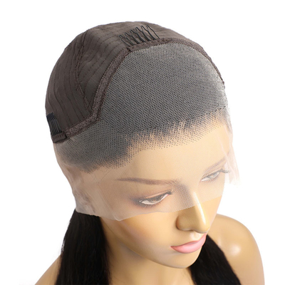 Lichte bruin 150% 180% botdichtheid rechte Braziliaanse 360 kant Frontale Remy HD kant pruik met babyhaar