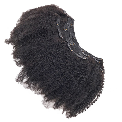 12 A Grade 1B Natuurlijke kleur Remy Raw Virgin Braziliaanse Afro Kinky Curly Clip-in haar