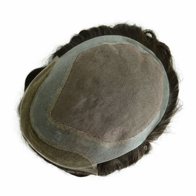 6 inch kant basis menselijk haarvervangend hoge dichtheid Front Mesh Hair System voor mannen