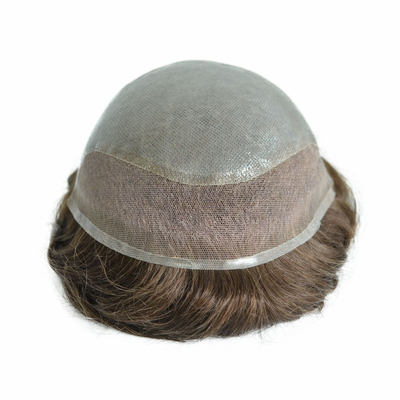 Kleine/Grote/Gemiddelde grootte Mans Toupee met MONO Mesh en Zwitserse kant gemaakt van maagdelijk haar