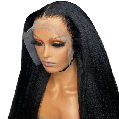 Lichte bruine kant Kleur 13*4 HD Afro Kinky Recht menselijk haar kant Frontale pruiken Verkopers