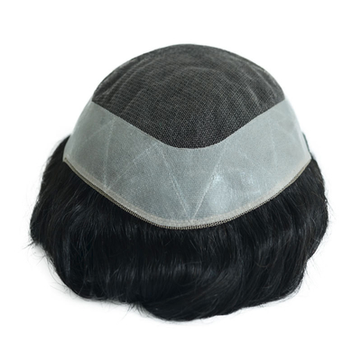 Toupee Dichtheid 120% Mensen Mensen haar topper Zilkige rechte OK Stijl 64 Zwitserse kant NPU Bases vervangingssysteem
