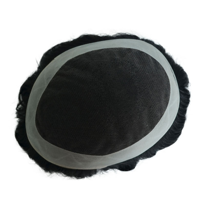 Toupee Dichtheid 120% Mensen Mensen haar topper Zilkige rechte OK Stijl 64 Zwitserse kant NPU Bases vervangingssysteem