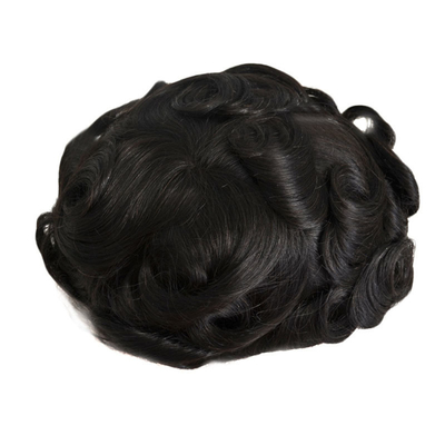 HD-stijl en zachte kant man haar pruik 6 inch lengte Afro krullend geweven toupee voor zwarte mannen