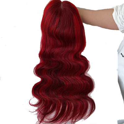Gemiddelde Grootte 100% Mensenhaar Rood Bruin Hoogtepunt Lichaam Golf HD kant Peruk Raw Hair Verkoper