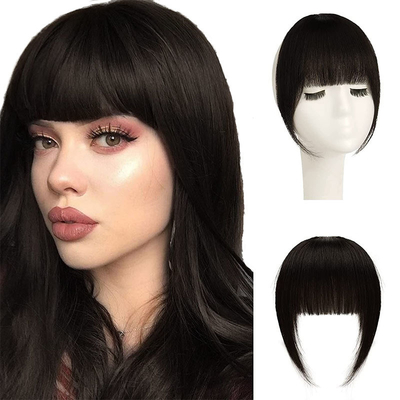 Toupee Design Links Remy Braziliaanse Mensenhaar Bangs Clip In Hair Extension voor zwarte vrouwen