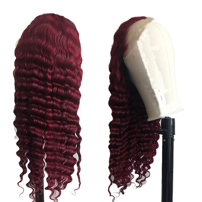 De 13*4 Transparante Braziliaanse kant Front Diepe Wave Mensenhaar Peruken Met Volle Kuticula
