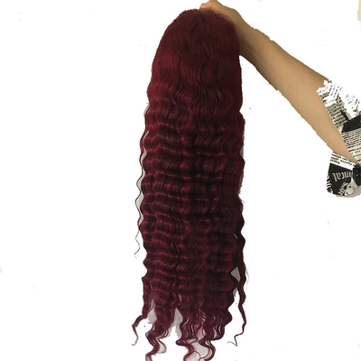 De 13*4 Transparante Braziliaanse kant Front Diepe Wave Mensenhaar Peruken Met Volle Kuticula