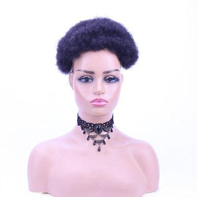 Echte maagd Braziliaanse Afro krullend menselijk haar topper voor vrouwen Half man gemaakt techniek