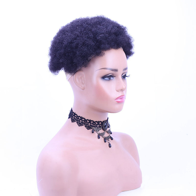 Echte maagd Braziliaanse Afro krullend menselijk haar topper voor vrouwen Half man gemaakt techniek