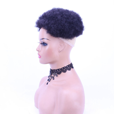 Echte maagd Braziliaanse Afro krullend menselijk haar topper voor vrouwen Half man gemaakt techniek