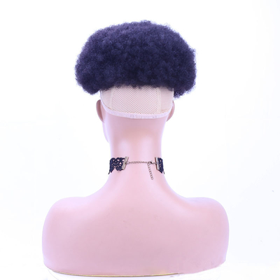 Echte maagd Braziliaanse Afro krullend menselijk haar topper voor vrouwen Half man gemaakt techniek