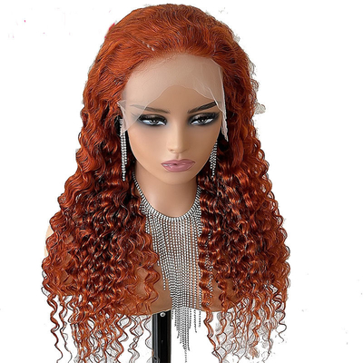 12-34 Inch Raw Indian Real Chestnut Bruin Hair Wig HD Transparante Zwitserse kant voorwig