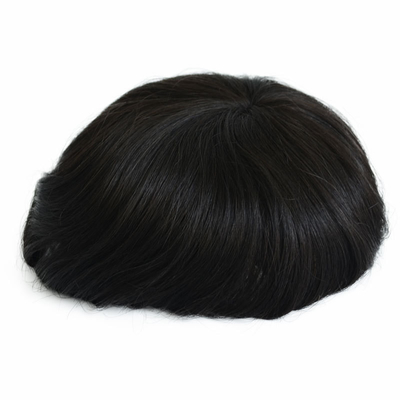 6 inch Ultra Hold Super Thin PU Skin Fine Mono Base Ondetecteerbaar Licht Remy Kort Mensenhaar Toupee
