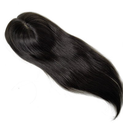Hoogdichtheid Europese vrije delen zijde top basis 1B Echt Remy Raw Hair Toupee Wig stukken toppers voor vrouwen