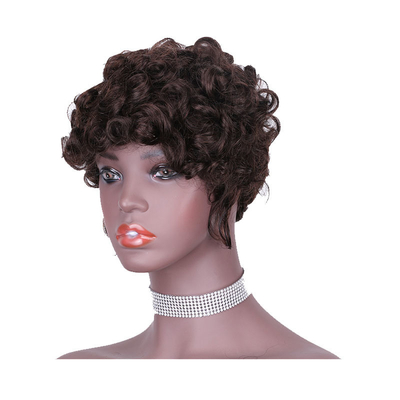 Remy Hair Braziliaanse haarkwaliteit machine gemaakt krullende voorgepluchte pruiken voor zwarte vrouwen