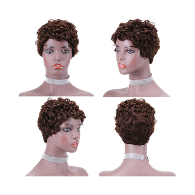 Remy Hair Braziliaanse haarkwaliteit machine gemaakt krullende voorgepluchte pruiken voor zwarte vrouwen