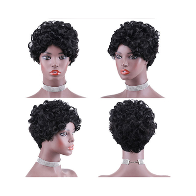 Remy Hair Braziliaanse haarkwaliteit machine gemaakt krullende voorgepluchte pruiken voor zwarte vrouwen