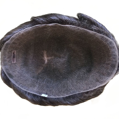 Natural Human Hair Mensentoepie met full lace basis en Europese maagdelijke haartoppers
