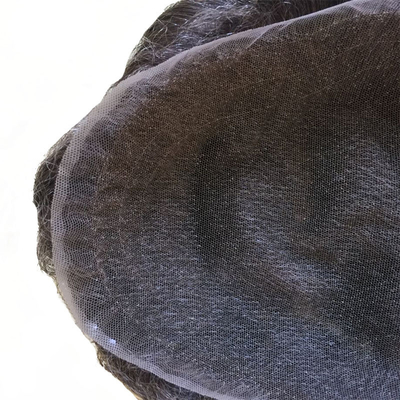 Natural Human Hair Mensentoepie met full lace basis en Europese maagdelijke haartoppers