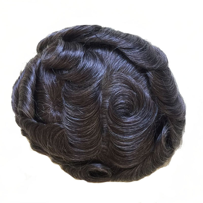Natural Human Hair Mensentoepie met full lace basis en Europese maagdelijke haartoppers