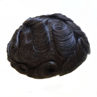 Natural Human Hair Mensentoepie met full lace basis en Europese maagdelijke haartoppers