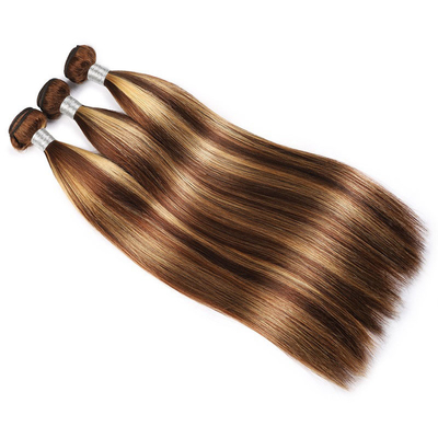 Raw Double Drawn Straight Human Hair Weft Bundles voor 2022 P4/27 Haarverlengingen