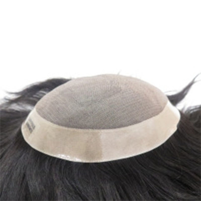 Remy Hair High Density Adhesive Afro Curl PU Lace Hair Replacement System Toupee voor zwarte mannen