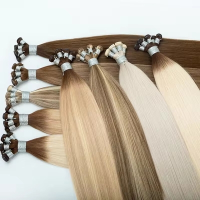 Dubbel getrokken 100% menselijk haar genie weft trend Russische dunne onzichtbare haar extensies