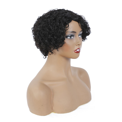 Zwitserse kant basismateriaal Pixie Cut Mensenhaar Peruken voor zwarte vrouwen Remy Hair Grade