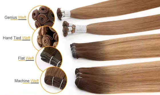100% Remy Hair Virgin Genius Weft Raw Human Hair Bundle Verschillende stijlen