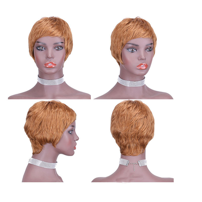 Custom Logo Raw Natural Short Pixie Cut Mensenhaar Peruk voor en Natuurlijke Look 250g-450g