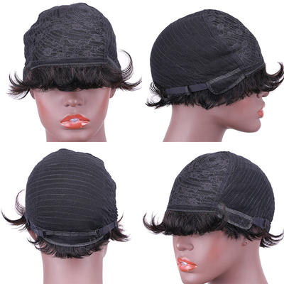Custom Logo Raw Natural Short Pixie Cut Mensenhaar Peruk voor en Natuurlijke Look 250g-450g