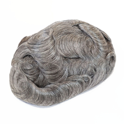 Australië Basis 130% Hoge dichtheid Mensen korte haarstukken Natuurlijk grijs 6x8 Mensen haar toppers