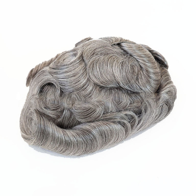 Australië Basis 130% Hoge dichtheid Mensen korte haarstukken Natuurlijk grijs 6x8 Mensen haar toppers