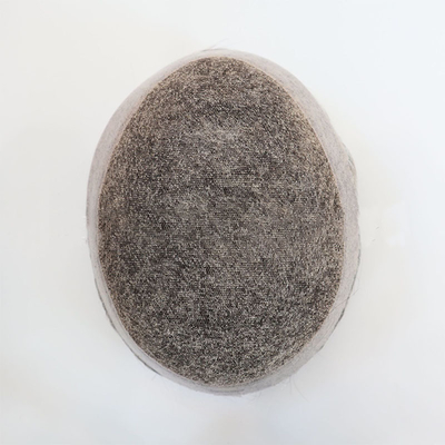 Australië Basis 130% Hoge dichtheid Mensen korte haarstukken Natuurlijk grijs 6x8 Mensen haar toppers