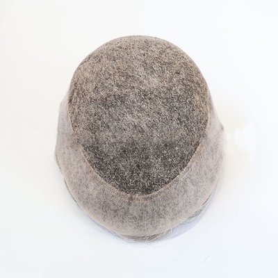 Australië Basis 130% Hoge dichtheid Mensen korte haarstukken Natuurlijk grijs 6x8 Mensen haar toppers
