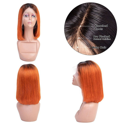 10-14 inch Bone Straight 13*4 HD Lace Frontal Raw Virgin 100% Peruvian Short Bob Mensenhaar Peruken