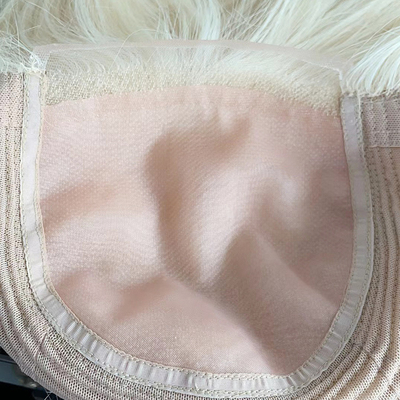 6x6 Handgebonden Topper Free Part Silk Top Base Platinum Blonde Clip in Toupee voor Custom Made