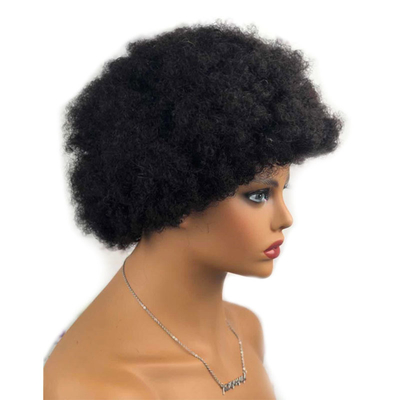 Maagdhaar Peruk Pixie Cut Peruk Korte Afro Kinky Curly Peruken 100% Braziliaans Haar