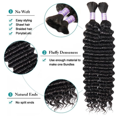 Geschikte kleuren Afro Kinky Bulk Mensenhaar Verlengstuk voor het vlechten van maagdelijk haar Ja