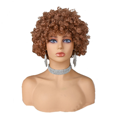Zachte textuur Pixie cut pruik natuurlijke remy menselijk haar kort krullend Pre plucked met bangs