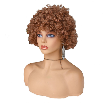 Zachte textuur Pixie cut pruik natuurlijke remy menselijk haar kort krullend Pre plucked met bangs