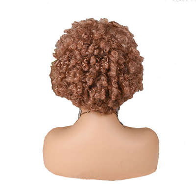 Zachte textuur Pixie cut pruik natuurlijke remy menselijk haar kort krullend Pre plucked met bangs