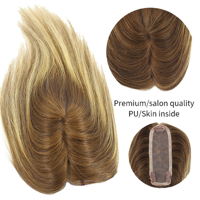 Vrouwen Europese Rooted Ombre haarstuk Mensen haar toppers Clip In Toupee voor Vrouw