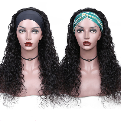 100% menselijk haar Braziliaanse Body Wave Curly Wigs met hoofdband 2022 Design Free Sample