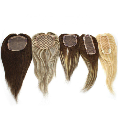 Vrouwen Europese Rooted Ombre haarstuk Mensen haar toppers Clip In Toupee voor Vrouw