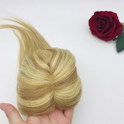 Vrouwen Europese Rooted Ombre haarstuk Mensen haar toppers Clip In Toupee voor Vrouw