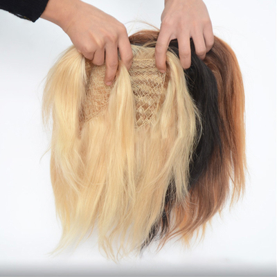 Europese maagdelijk menselijk haar visnet bruiloftshaar stukjes toupee haar toppers clip in voorraad
