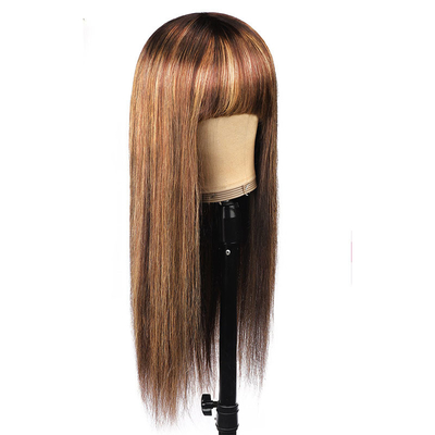Geen kant pruiken 10-26 inch P4/27 Vrouwen pruik Volledige machine gemaakt menselijk haar pruiken Met knallen